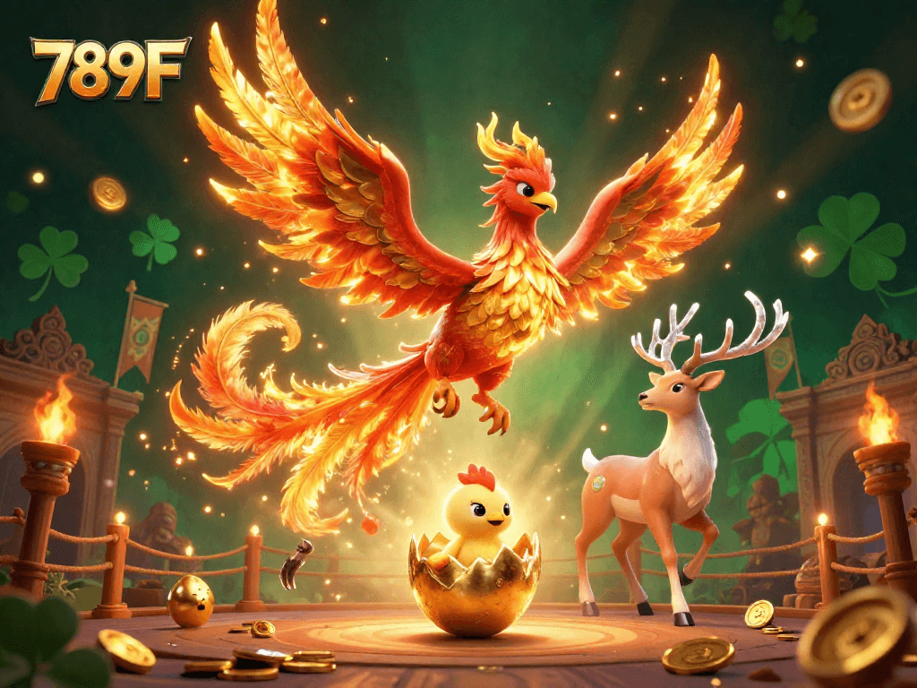 Experience thrilling wins with 789F, showcasing the dynamism of online gambling with vibrant characters and elements.