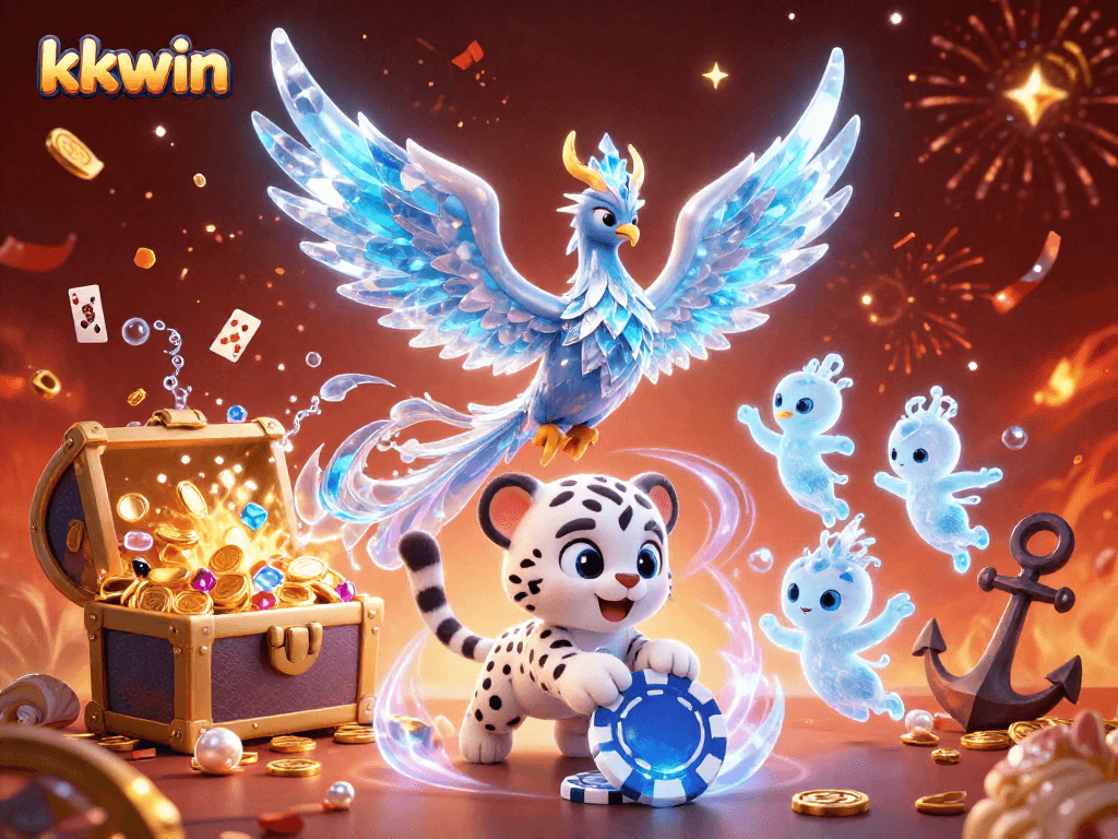 Experience thrilling kkwin gameplay with vibrant characters and shimmering casino elements in a stunning 3D scene.