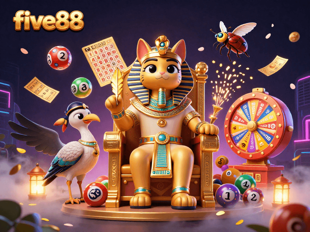 Play and win big at five88 with an Egyptian theme and vibrant casino elements.