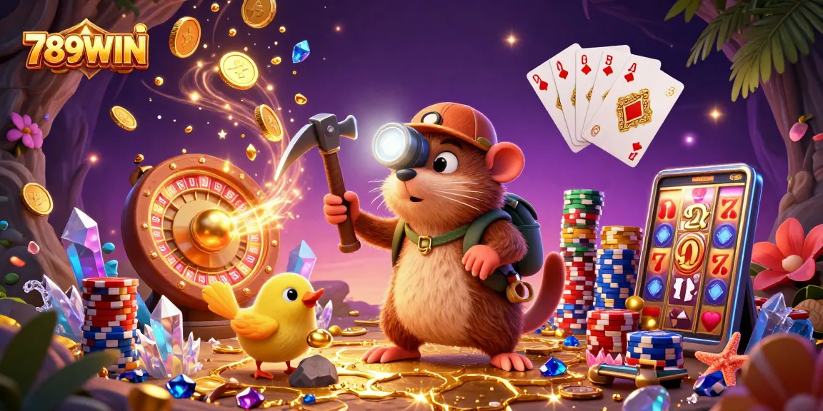 Spin jackpots and win with 789WIN's thrilling casino treasures illustrated in vivid detail.