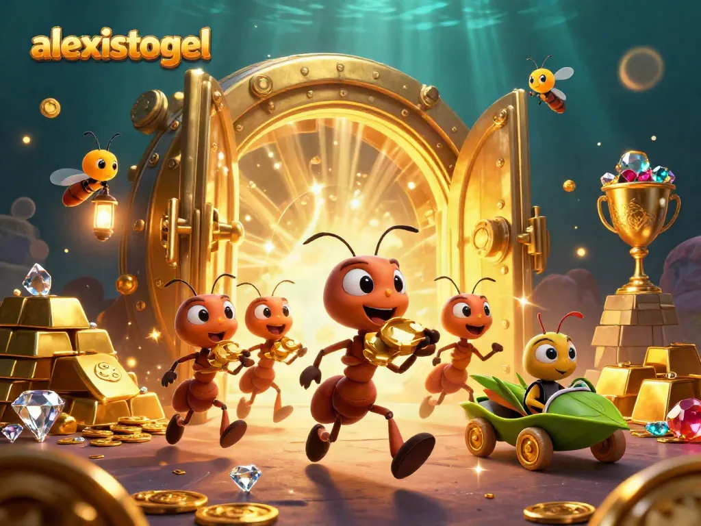 Experience thrilling gameplay with alexistogel as ants transport a giant poker chip in a dynamic heist scene.