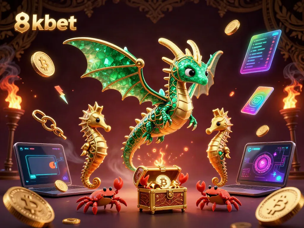 Experience thrilling bets with 8xbet's stunning sea dragon and crypto treasures in a rich casino scene.
