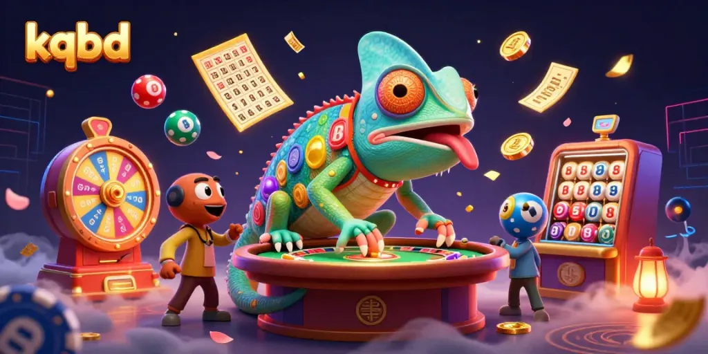 Engage with kqbd as colorful lottery balls bounce around a vibrant casino scene, ensuring excitement and thrill.