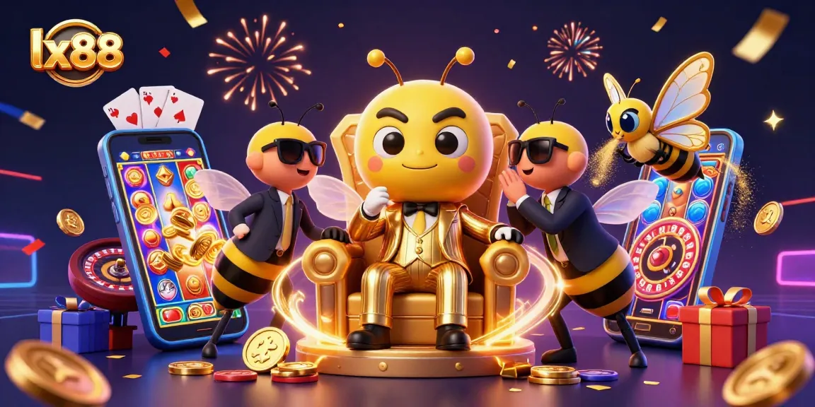 Experience the excitement at lx88 with vibrant casino games and characters in a stunning 3D scene.