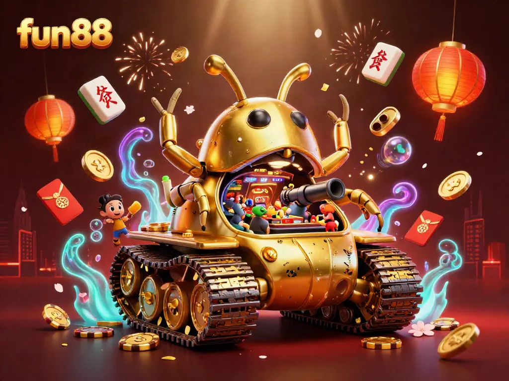 Engage in thrilling fun 88 online gaming action with a vibrant 3D casino scene.