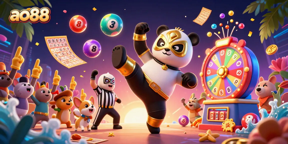 Experience the thrill of ao88 with dynamic gaming elements celebrating winning moments in a vibrant casino scene.