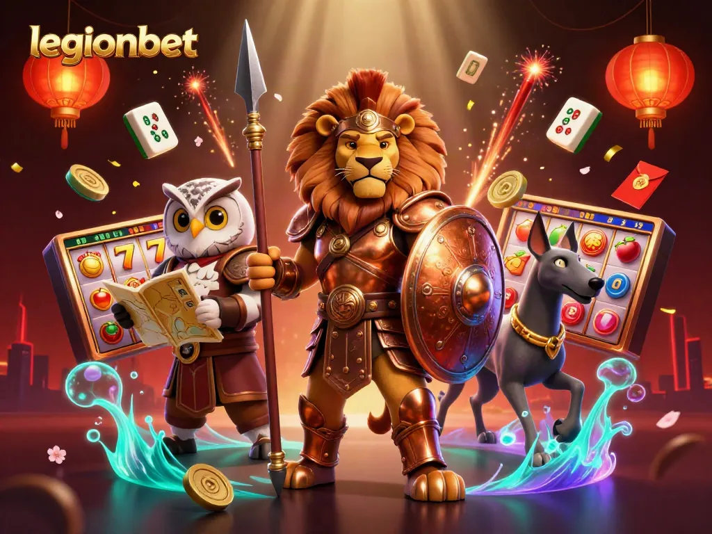 Engage in thrilling gameplay at legionbet with vibrant casino elements and iconic characters.