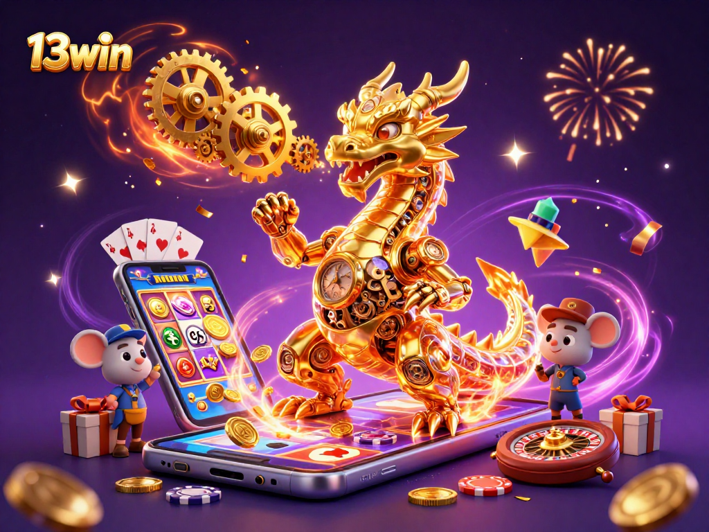 Join the excitement with 13win as colorful slot games and treasures come alive in a magical casino world.