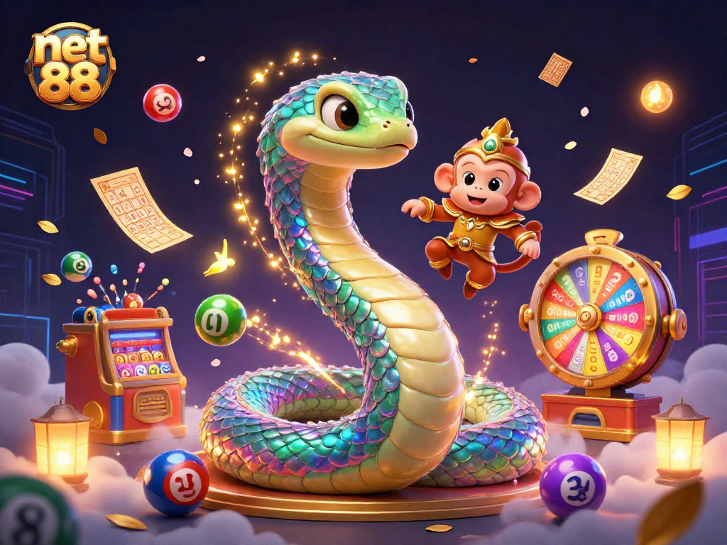 Experience the thrill of net 88 with colorful lottery elements and enchanting characters!