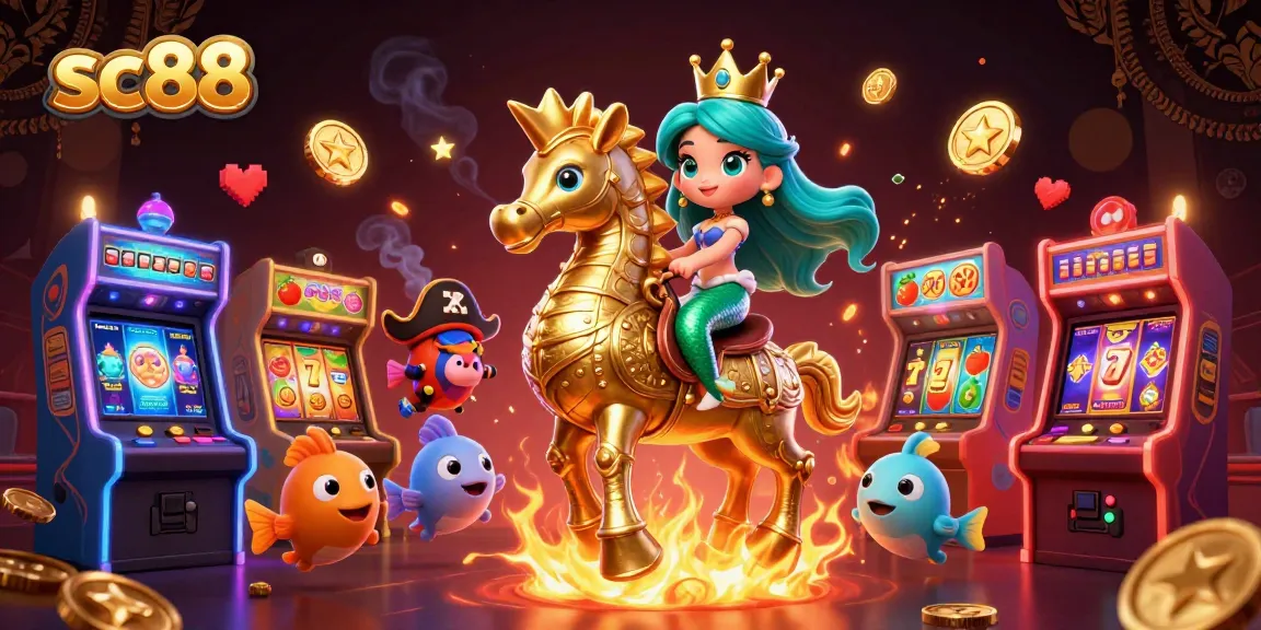 Engage with exciting sc88 casino adventures featuring a mermaid princess and vibrant slot elements.