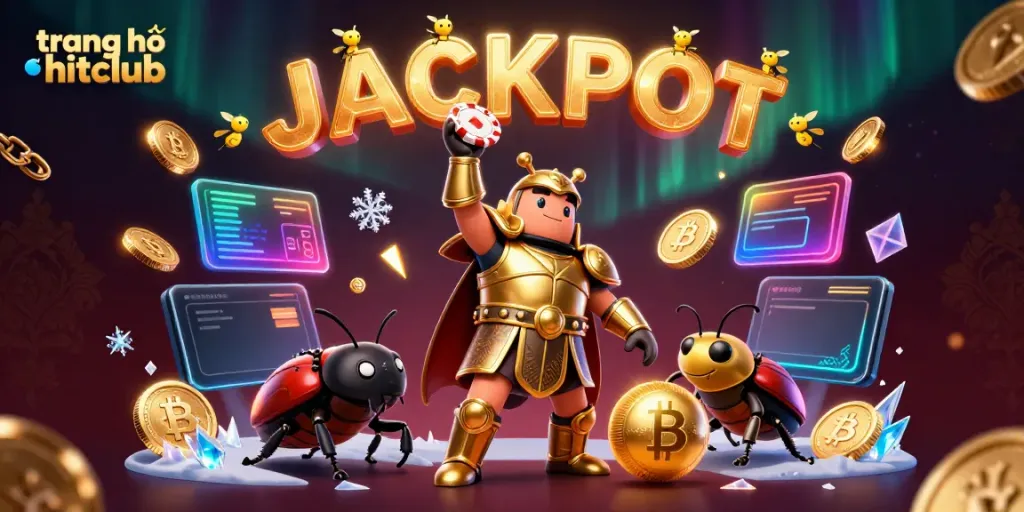 Engage in winning moments at trang chủ hitclub with a victorious beetle and casino-themed elements.
