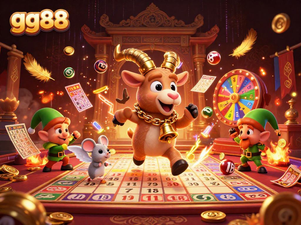 Experience thrilling lottery action at gg88 casino, featuring playful characters and vibrant game elements.