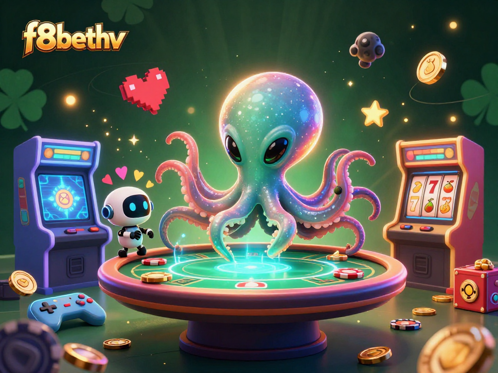Experience thrilling gaming adventures with f8bethv, where an alien octopus operates a poker table!
