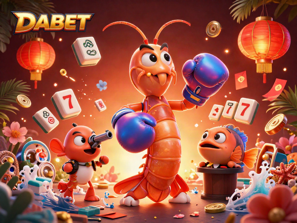 DABET features thrilling casino action with vibrant characters and game elements highlighting a dynamic betting atmosphere.