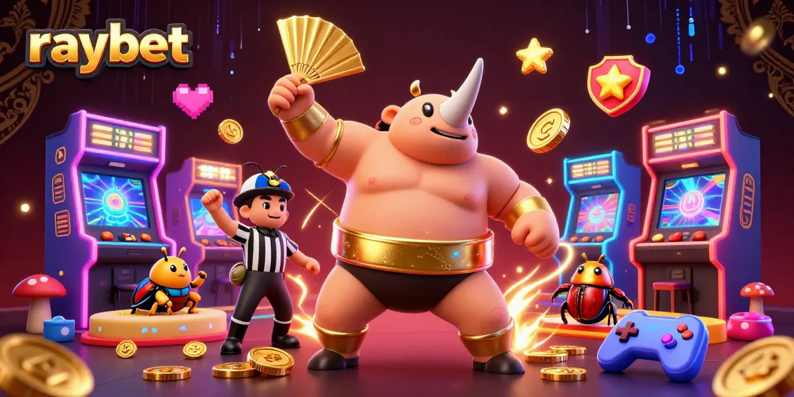 Experience the thrilling raybet action with a beetle sumo wrestling scene, gold coins flying everywhere!