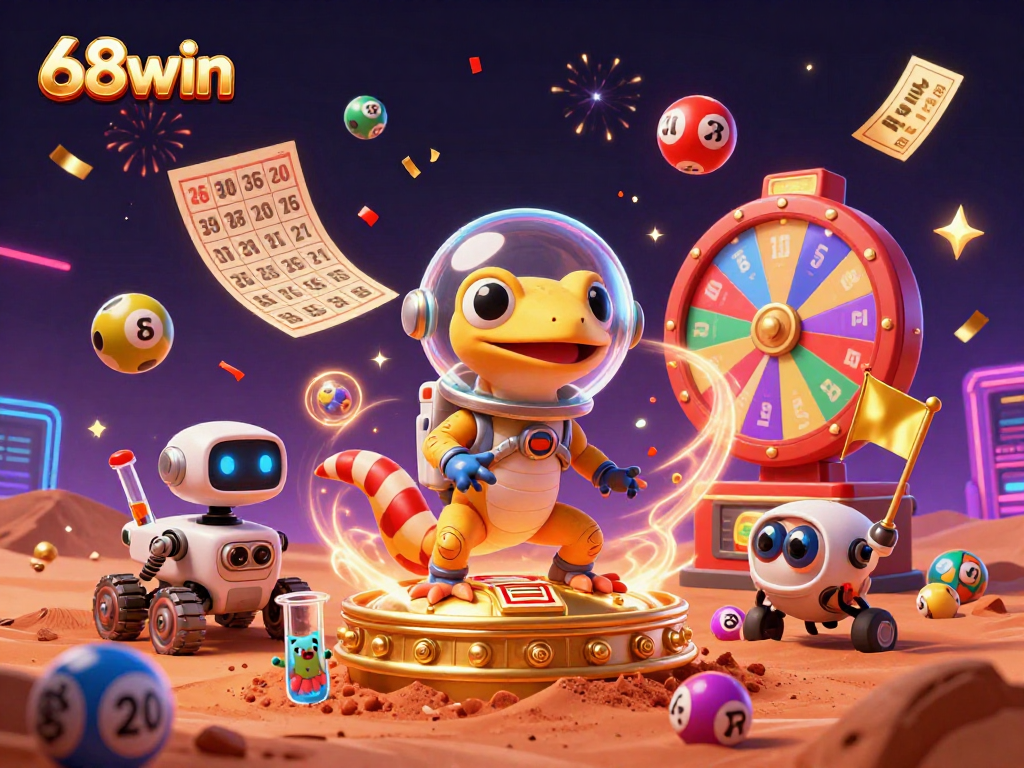 Join the adventure at 68win with a Martian gecko discovering a golden casino under red sands!