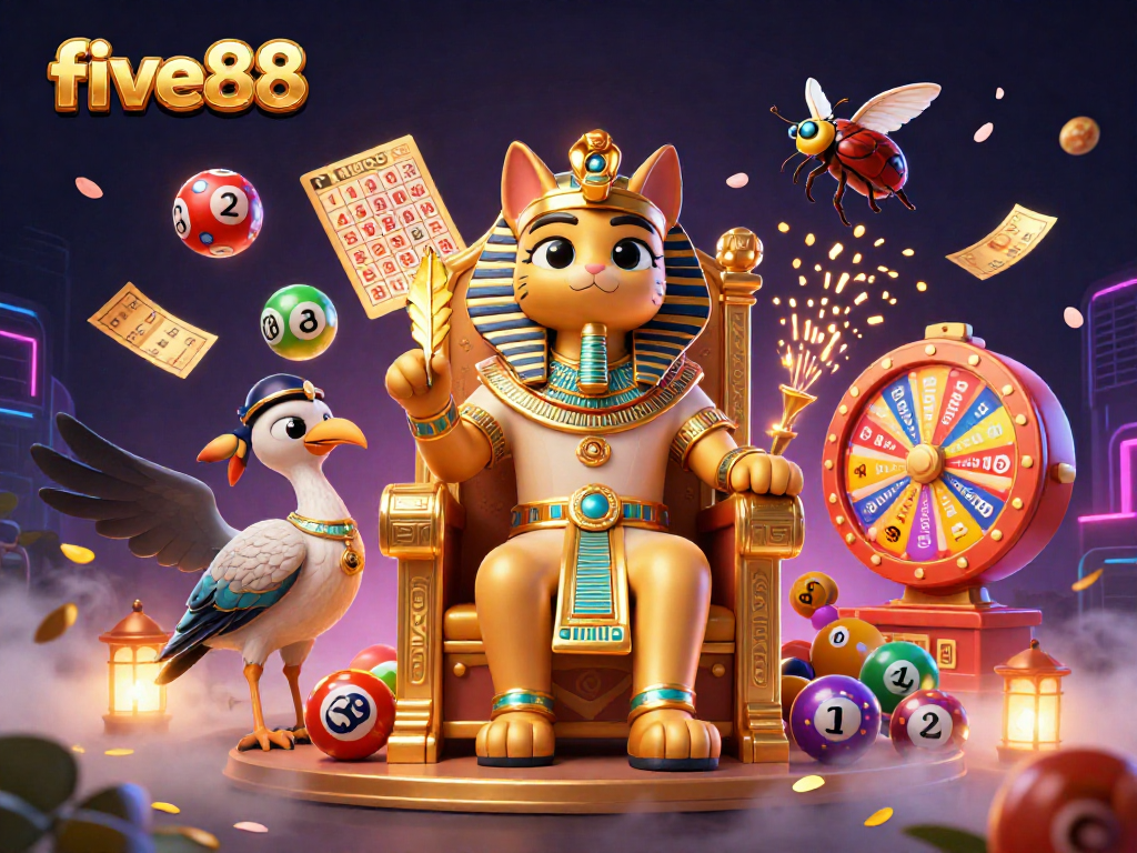 Play and win big at five88 with an Egyptian theme and vibrant casino elements.