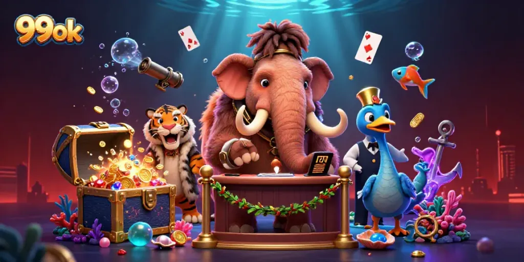 Experience the excitement of 99ok casino with vibrant characters and dynamic gaming elements.
