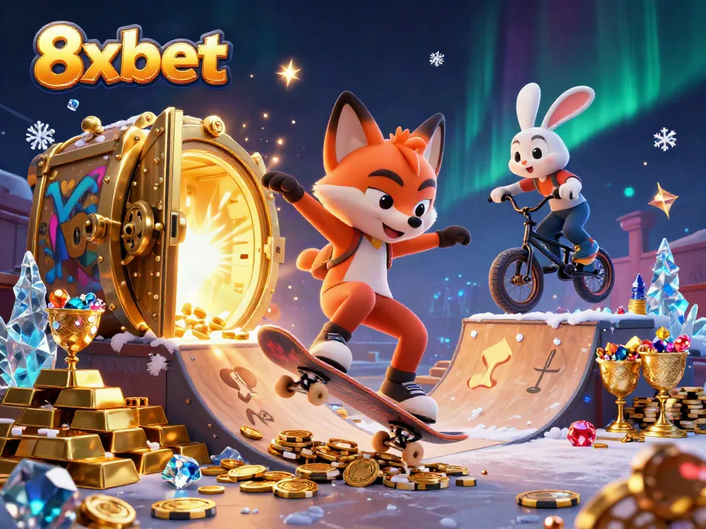 Experience thrilling 8xbet gameplay with vibrant casino scenes and dynamic characters.