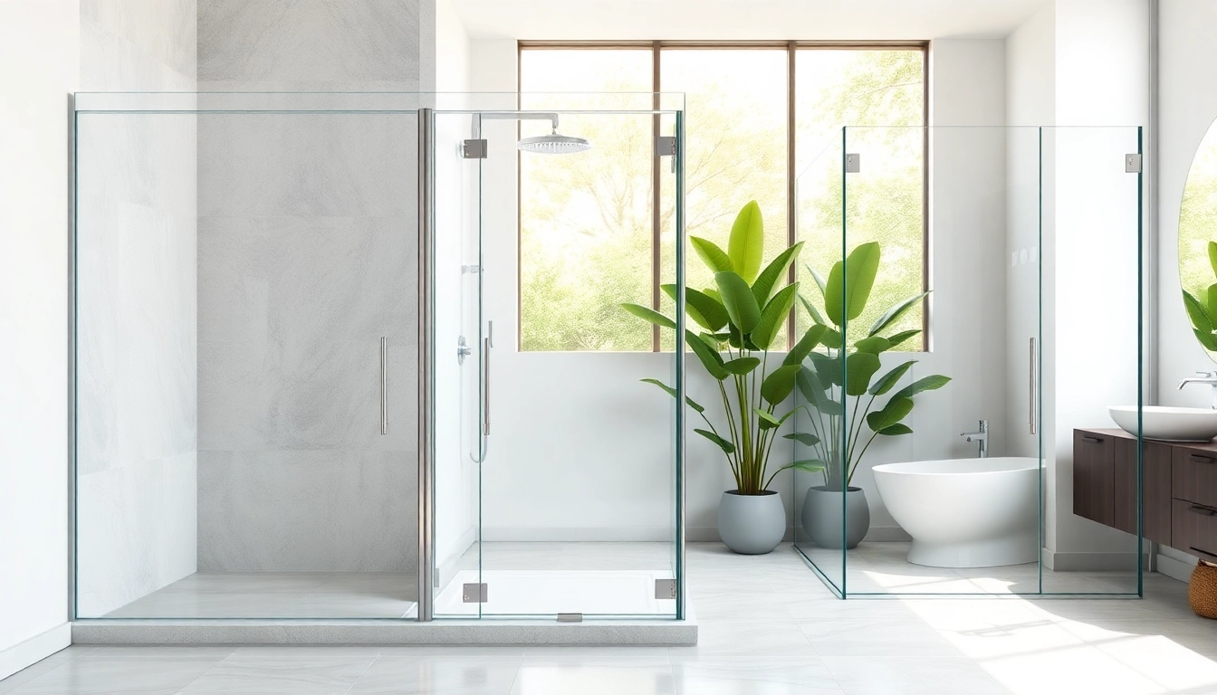 Stunning glass shower doors enhancing a modern bathroom's elegance and style.