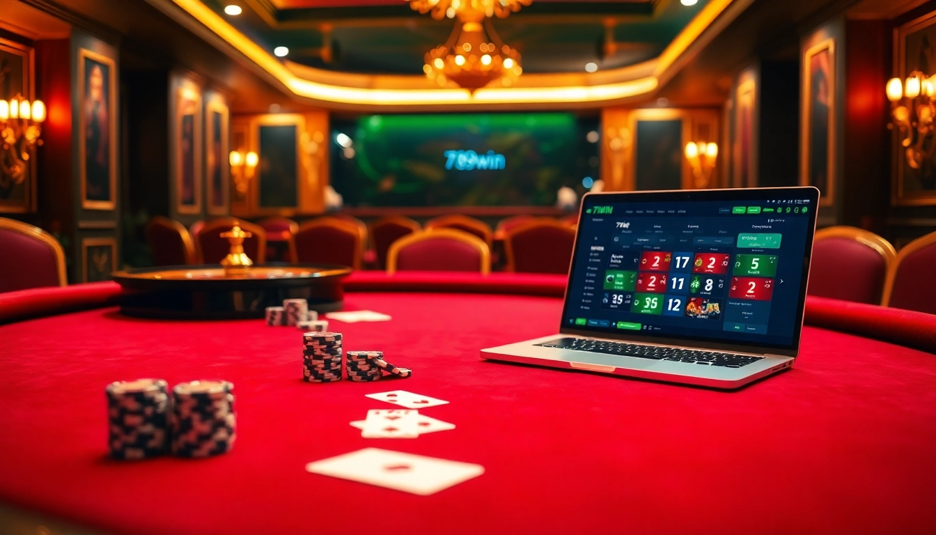 Experience thrilling gameplay at 789win with vibrant roulette wheel and poker table.