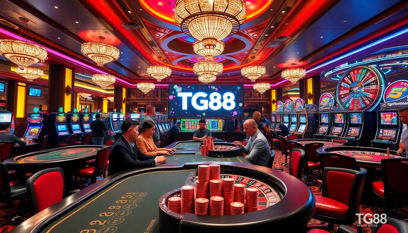 Experience the excitement of TG88 casino with vibrant gaming tables and thrilling action.