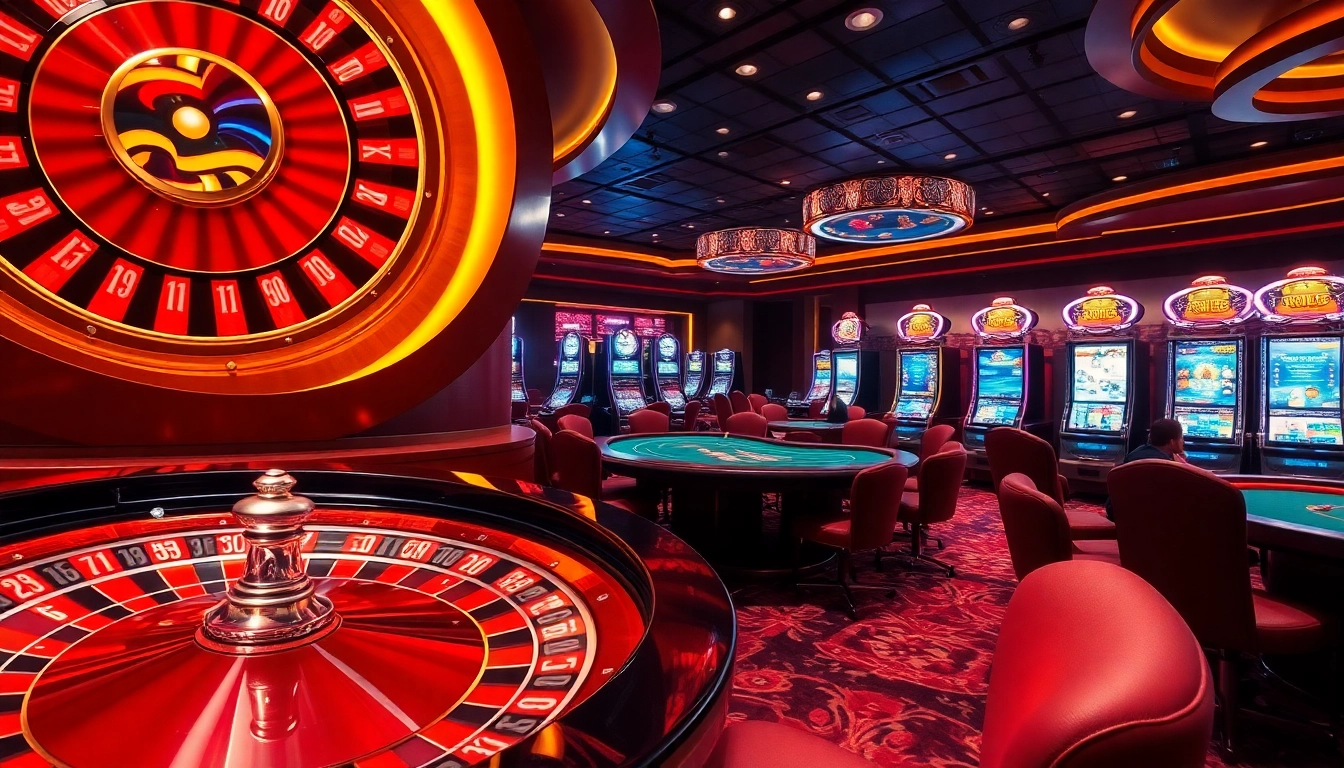 Experience the excitement of TT88 casino with vibrant gaming tables and slot machines.