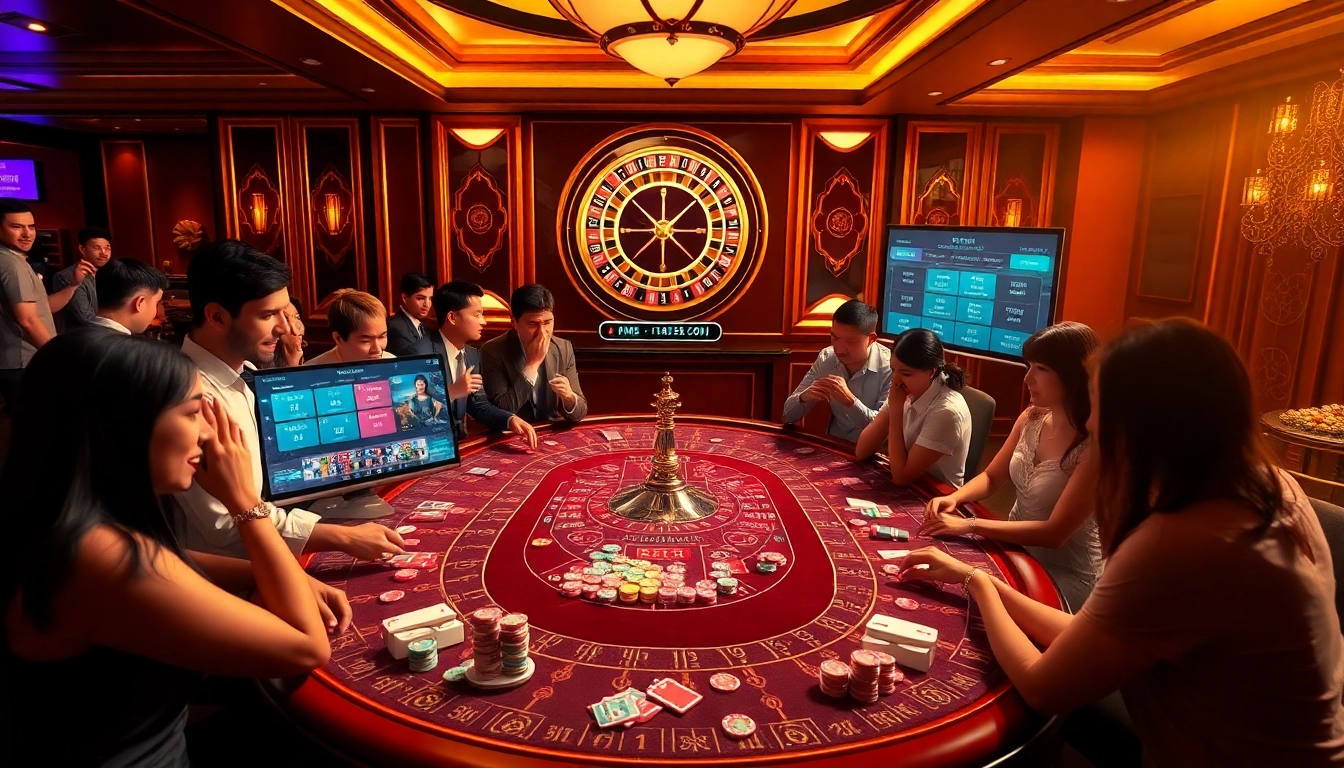Experience thrilling gameplay at SUNWIN.COM with vibrant casino tables and engaged players.