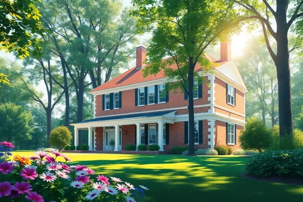 Visual representation of the Milton Colonial Addition Renovation highlighting architectural elegance and lush surroundings.
