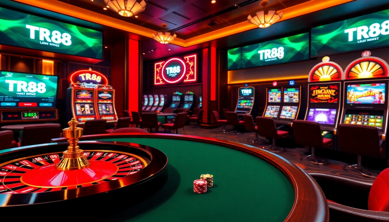 Experience the thrill of online gaming at TR88 trang chủ with vibrant casino elements.