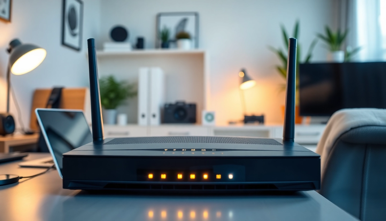 Configure pre configured VPN router UK for a seamless internet experience in a modern workspace.