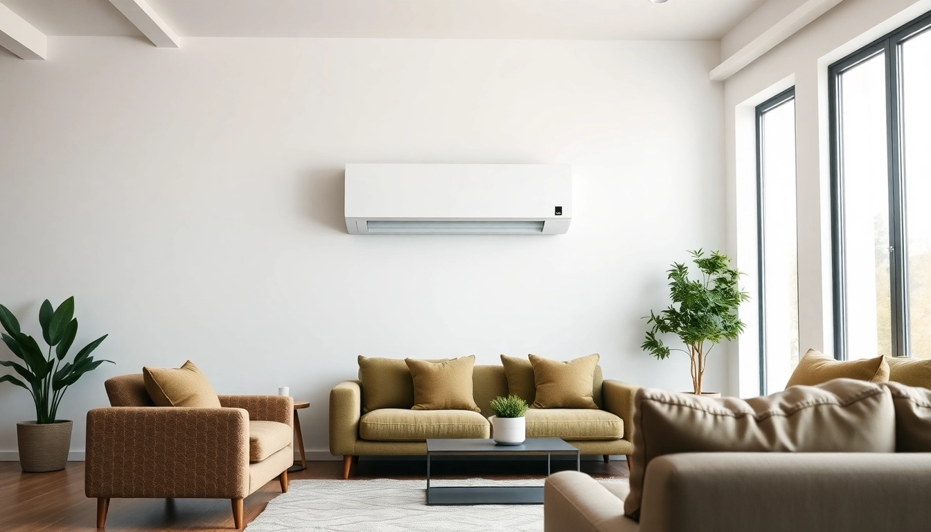 Efficiently cooling a modern living space, a mini split ac enhances interior design with style and functionality.