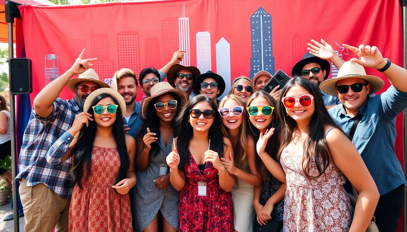 Capture joyful moments with this photo booth rental chicago at a vibrant outdoor event.