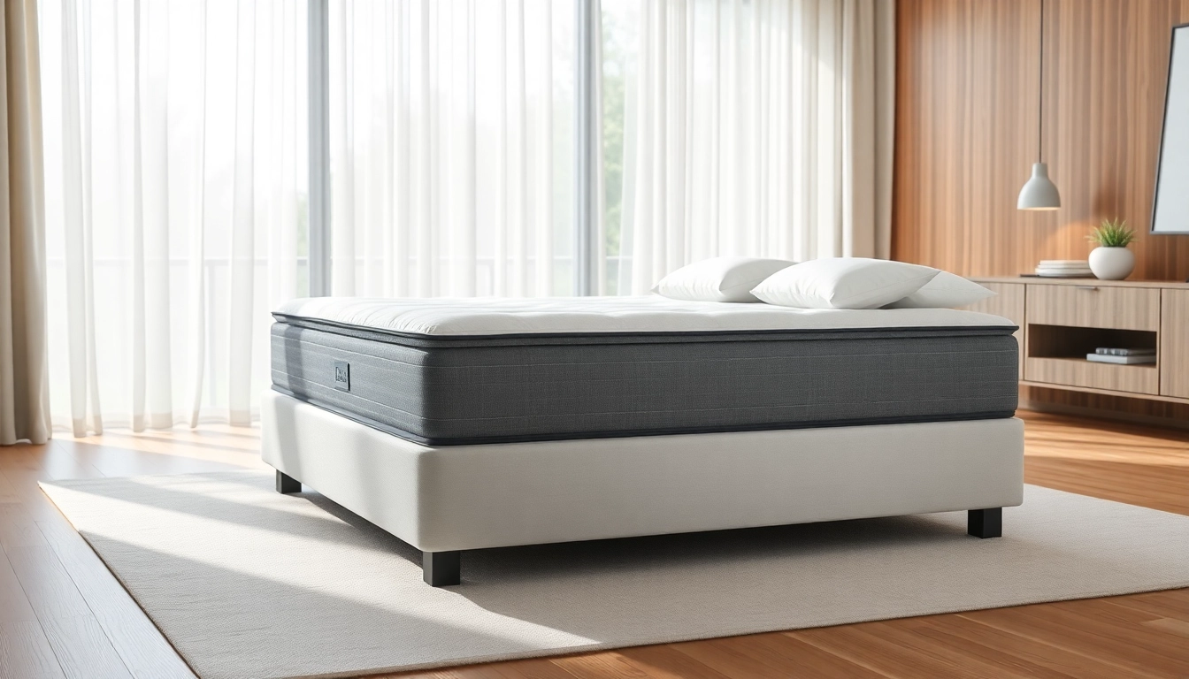 Stylish box spring supporting a cozy bed in a serene bedroom environment.