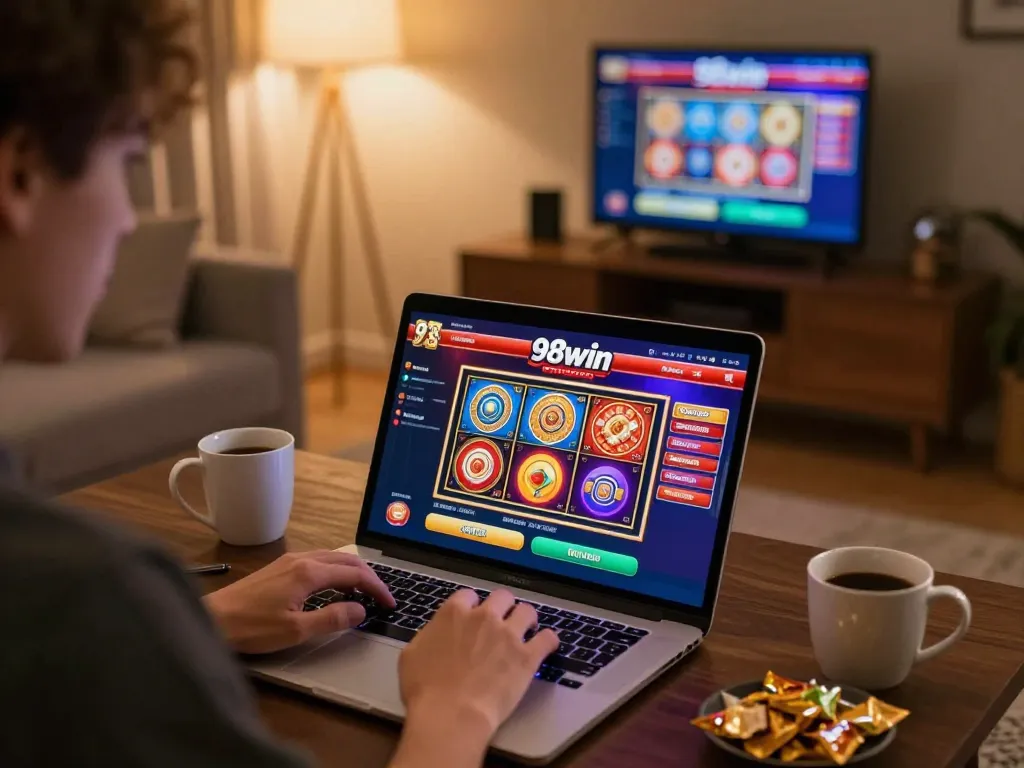 Engaging gameplay session on 98win's online casino platform with vibrant slot game interface