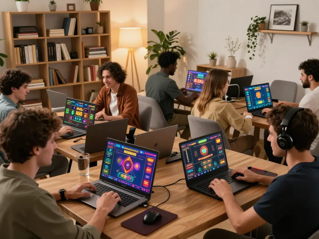 Players engaging with the MMOO online platform for a thrilling gaming experience at home