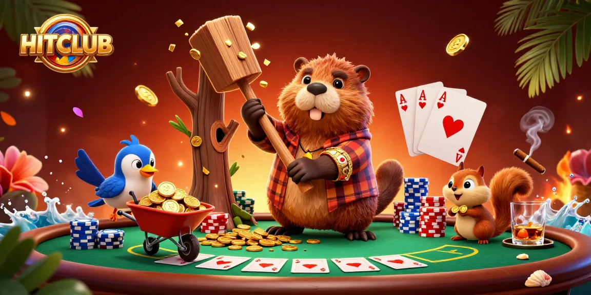 Engage with HITCLUB’s vibrant casino scene featuring playful characters and ornate gaming elements.