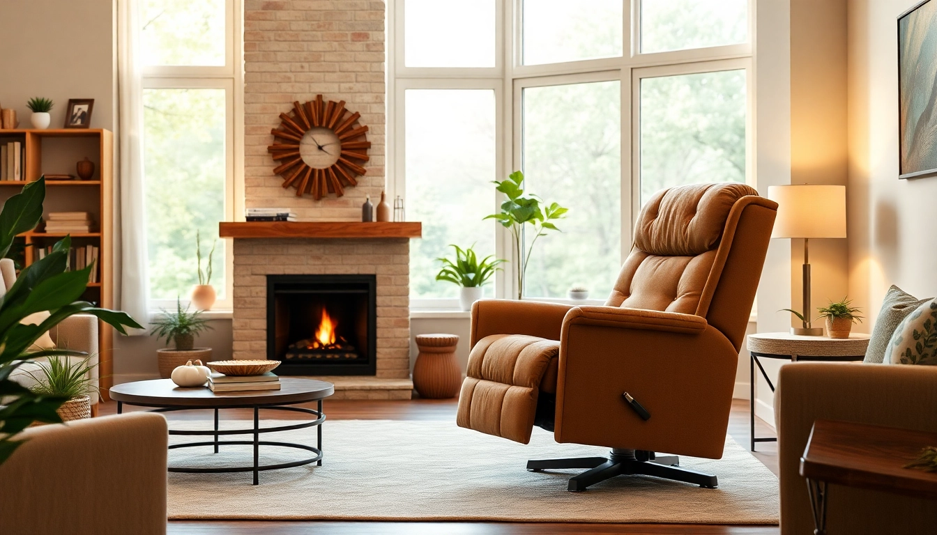 Relaxing power lift chair in a cozy living room with warm lighting and tasteful decor.