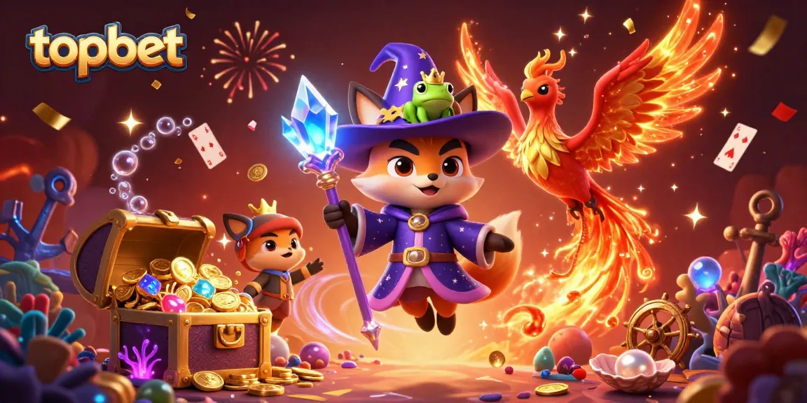 Play at topbet with mystical characters amidst a dazzling casino adventure.