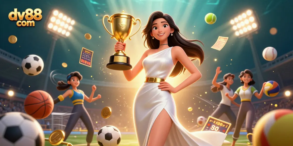 Win big with dv88 com in a stunning Asian casino scene filled with dynamic sports elements and a triumphant vibe.
