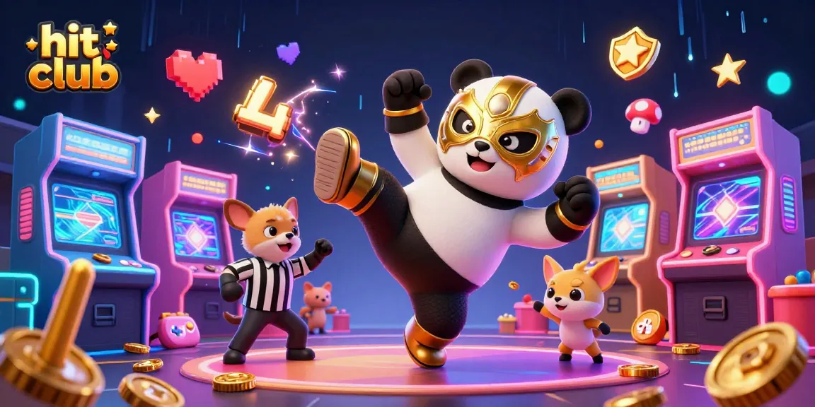 Experience the excitement at hit club with vibrant gaming and animated characters in a lively casino setting.