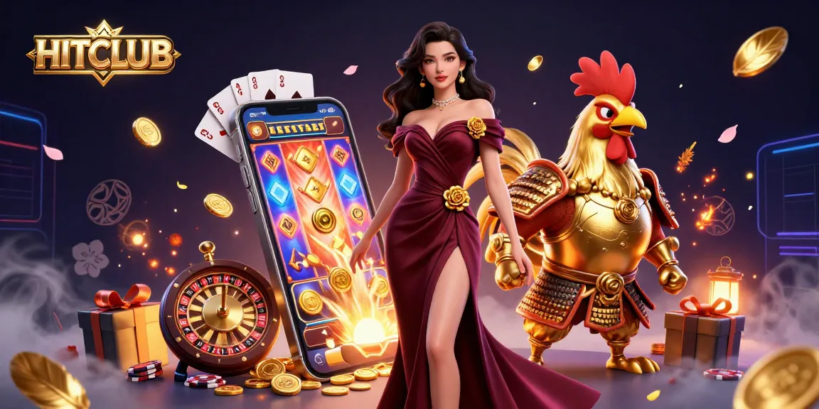 Bet on excitement with HITCLUB at an energetic casino scene featuring dynamic games.