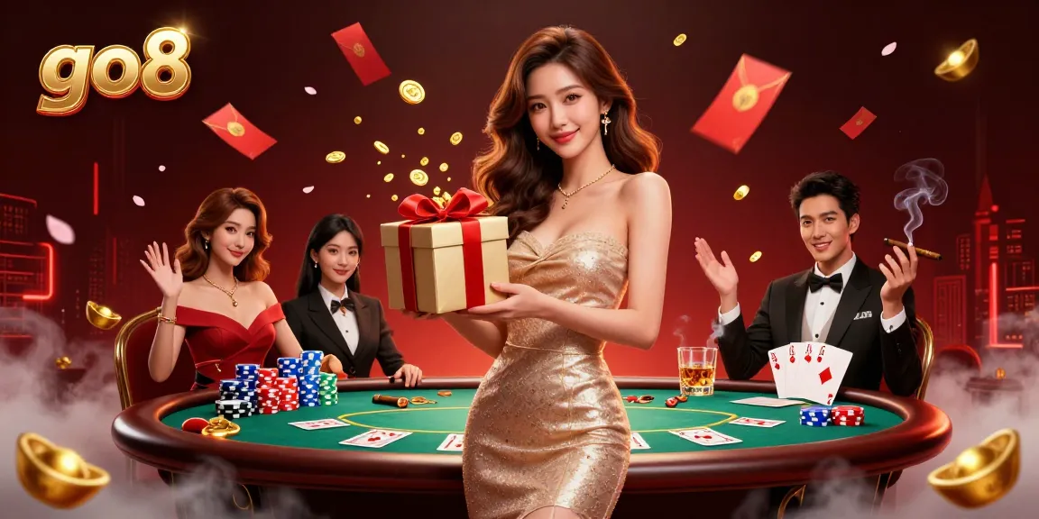 Play at go8 casino and enjoy a festive Lunar New Year celebration with vibrant characters and iconic gaming elements.