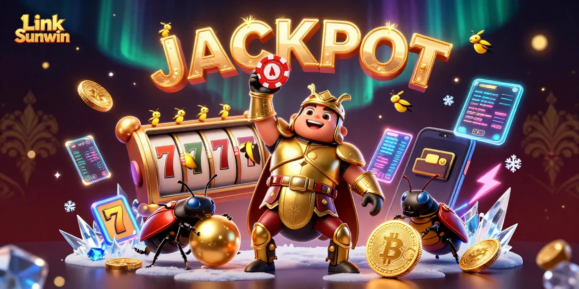 Experience the thrill of spinning jackpots at Link Sunwin with vibrant casino elements and colorful characters.