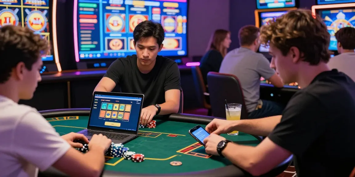 Engaged players at online casinos that accept credit cards, showcasing vibrant gameplay and modern interfaces.