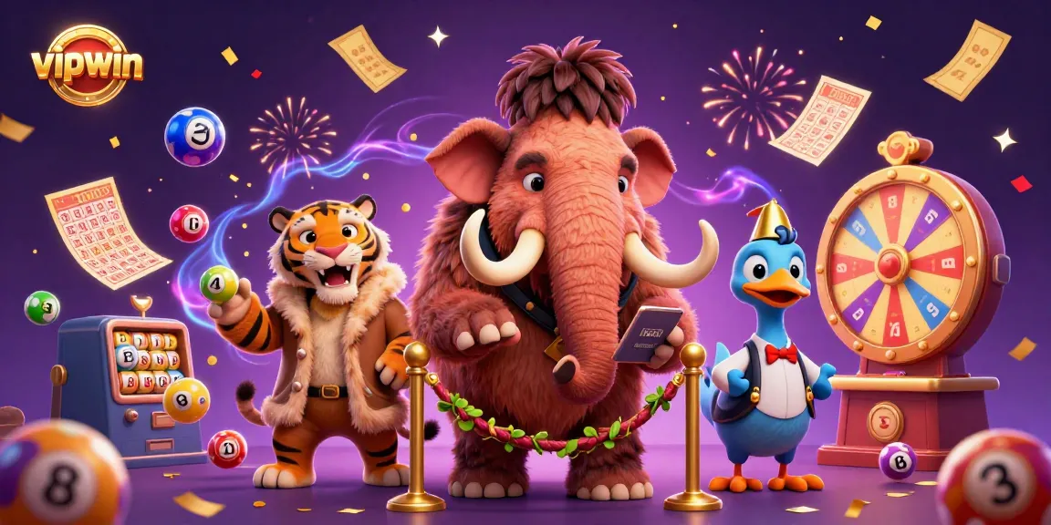 Experience vibrant gaming excitement at vipwin with a colorful array of animated casino elements.