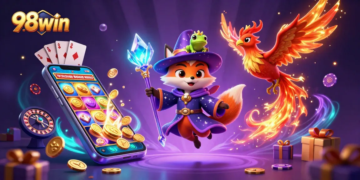 Experience the thrill of winning jackpots at 98win with exciting casino games and colorful elements.