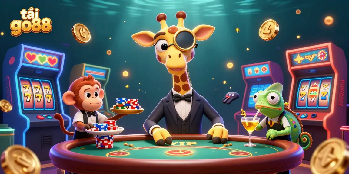 Experience the thrill of gaming as you tải go88 with 3D characters at a vibrant casino scene.