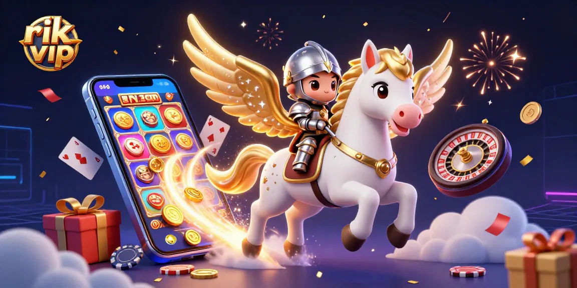 Experience the excitement of rik vip with a vibrant 3D casino scene filled with dynamic gaming elements.