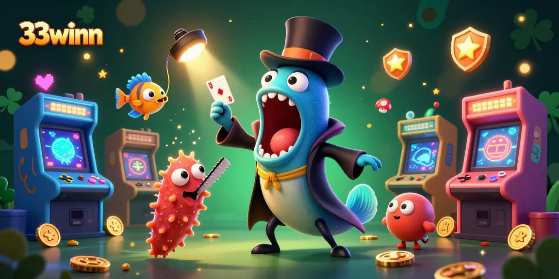 Experience the thrill of gambling with 33winn in a vibrant underwater casino scene.